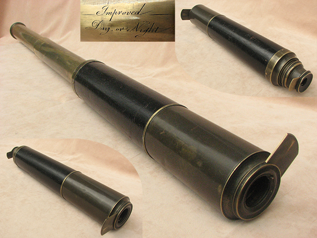 19th century Improved Day or Night 2 draw ships telescope